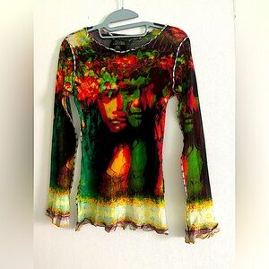 JEAN PAUL GAULTIER MAILLE MESH VINTAGE TOP , SIZE M